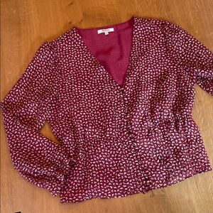 Madewell Burgundy Peplum Top